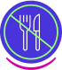 Crossed-out fork and knife