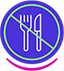 Crossed out fork and knife